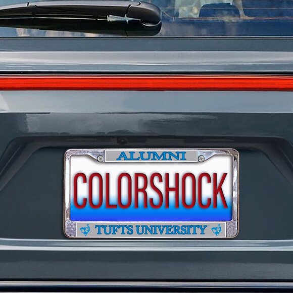 Tufts University Alumni Metal License Plate Frame (Officially Licensed Product) - Picture 2 of 3